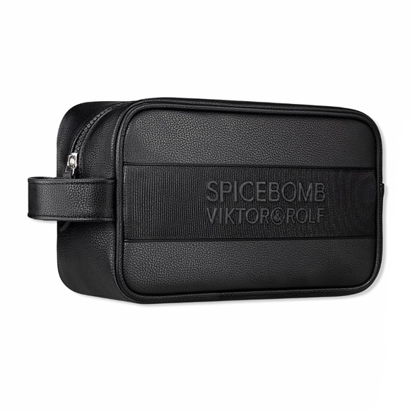 NEW Viktor & Rolf Spicebomb Black Zippered Travel Toiletry Bag Dopp Kit